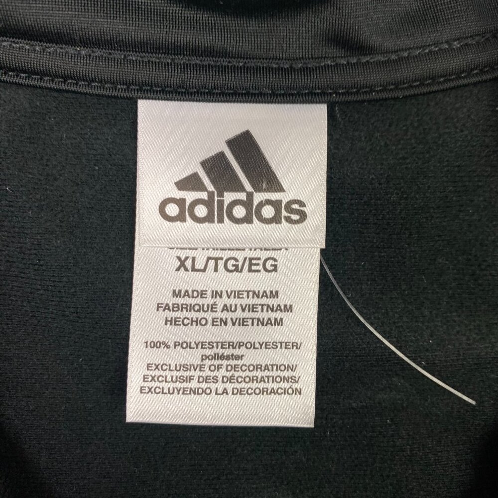 Adidas Tricot Track Jacket Boys XL Men's Small Black 3 White Stripes CM3994 NWT - Picture 7 of 11
